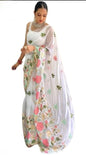 Vamika Embroidery White Georgette Bollywood Saree