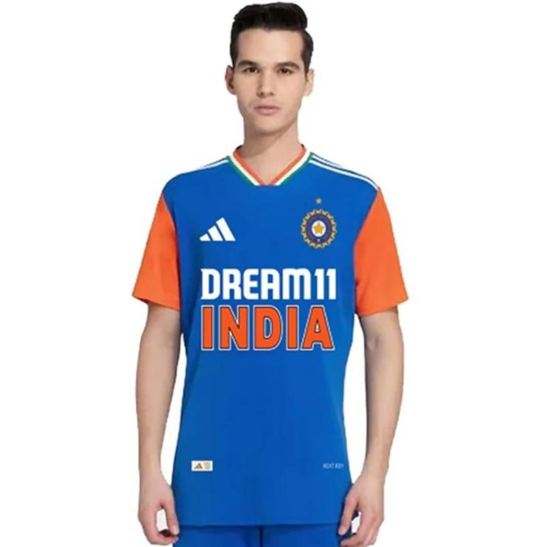 Wondershot Men Solid Round Neck Polyester Blue T20 Worl Cup T-Shirt