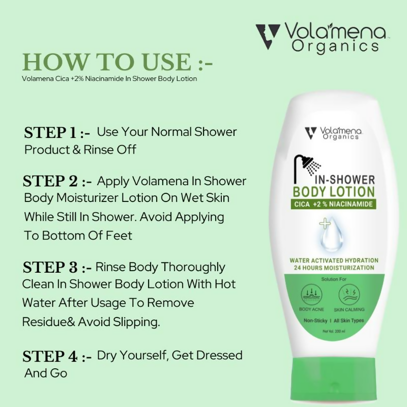 Volamena Cica & Niacinamide In-Shower Body Lotion With Aloevera