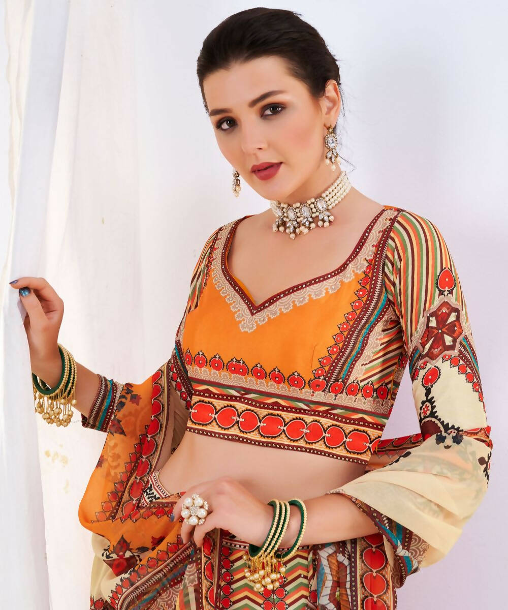 Wedding Designer Offwhite Chinon Lehengha Choli - Anbazaar