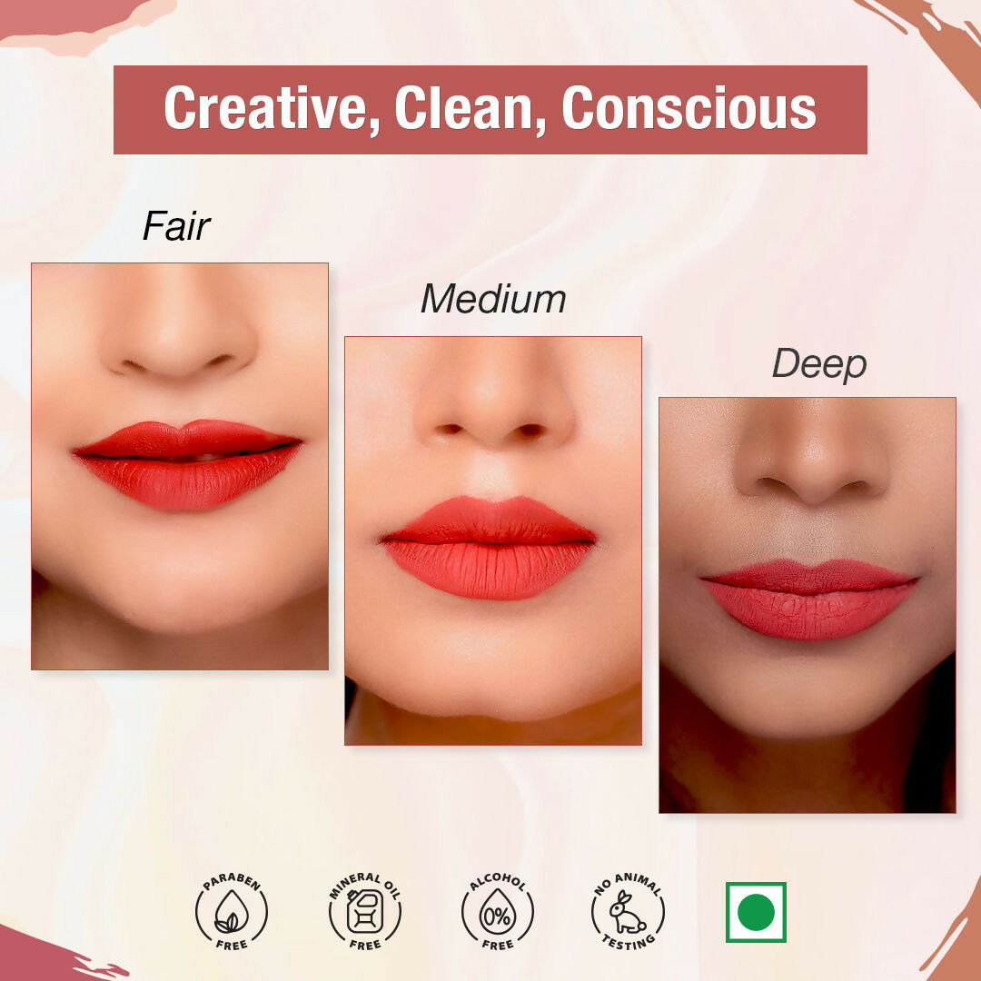 The Natural Wash Matte Velvet Longstay Liquid Mini Lipstick - 02 Spicy Coral