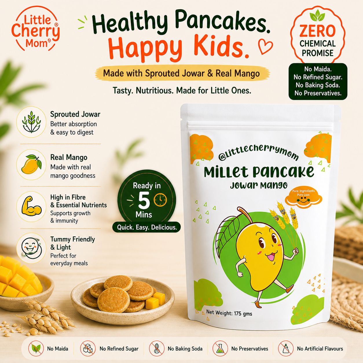 Littlecherrymom Pancake Mix Jowar Mango