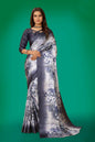 Aayaa Designer Printed Satin Saree - Multi Color