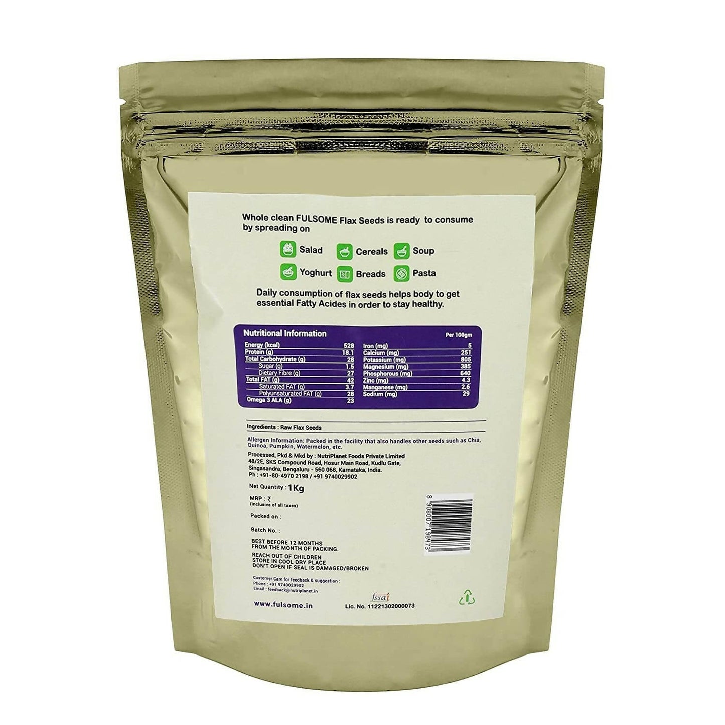 Fulsome Raw Flax Seeds