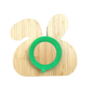 Littlecherrymom Bunny Bamboo Suction Plate (With Fork And Spoon)