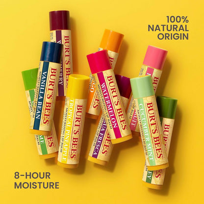 Burt's Bees Natural Moisturizing Lip Balms (Original Beeswax, Strawberry, Coconut & Pear, Vanilla Bean)