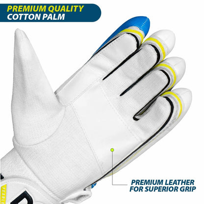 DSC Condor Ruffle Cricket Batting Gloves - Youth Left Multicolour with Cotton Gusset