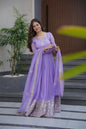Lorenvalley Fashion Lavender Crunchy Silk with Embroidery Codding & Sequins Work Anarkali Gown with Dupatta