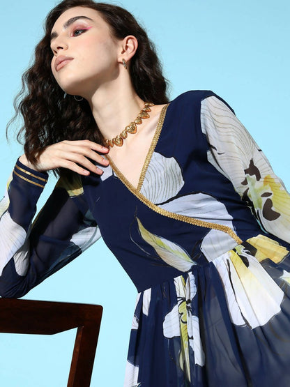 Ahalyaa Women's Traditional wear Kurta - Navy Blue