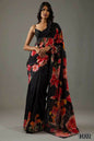 Partywear Designer Black Bright Moss Fancy Saree - Durga
