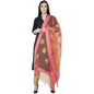 A R Silk Tissue Zari Embroidery Golden Zari Embroidery Peach Color Dupatta or Chunni