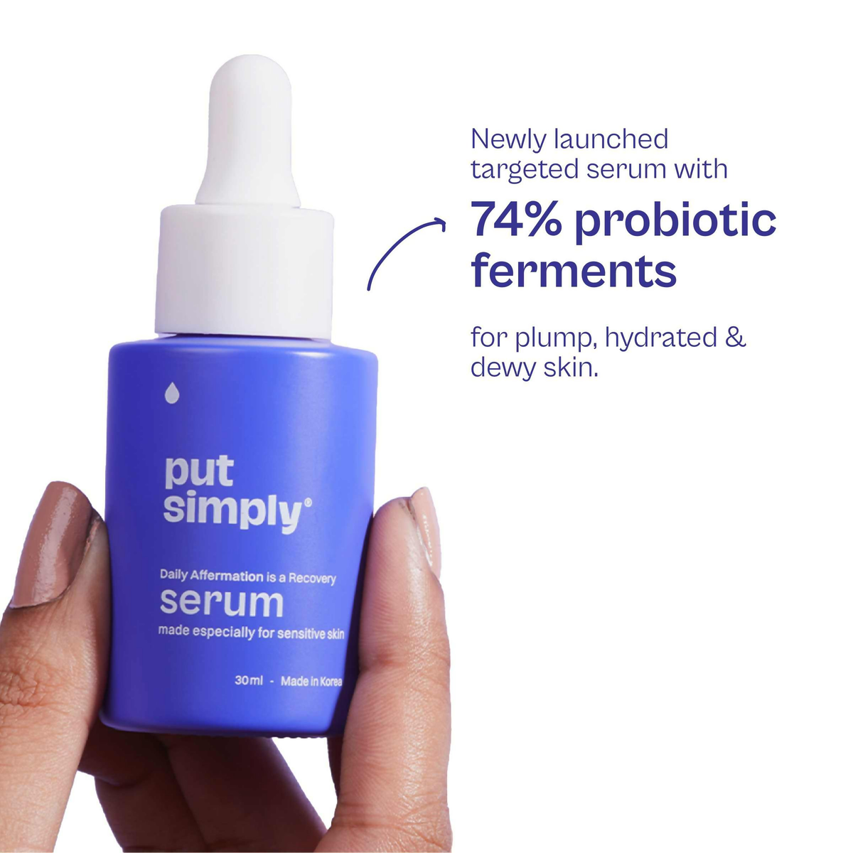 Put Simply Daily Affermation Soothing Serum With Peptides & 74% Ferments For Inflamed Skin