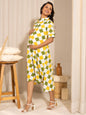 Janasya Multicolour Cotton Geometric A-Line Dress