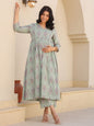 Janasya Light Cotton Floral A-Line Top & Bottom Set