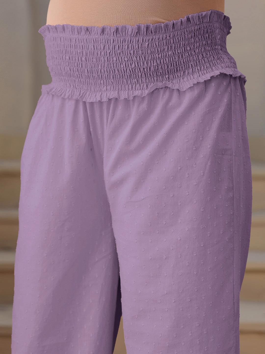 Janasya Light Dobby Cotton Self Design A-Line Kurta Set