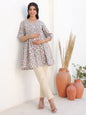 Janasya Light Cotton Geometric A-Line Tunic
