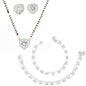 AanyaCentric Gold-Polished Mangalsutra Pendant Earring Set & Silver Plated Anklet