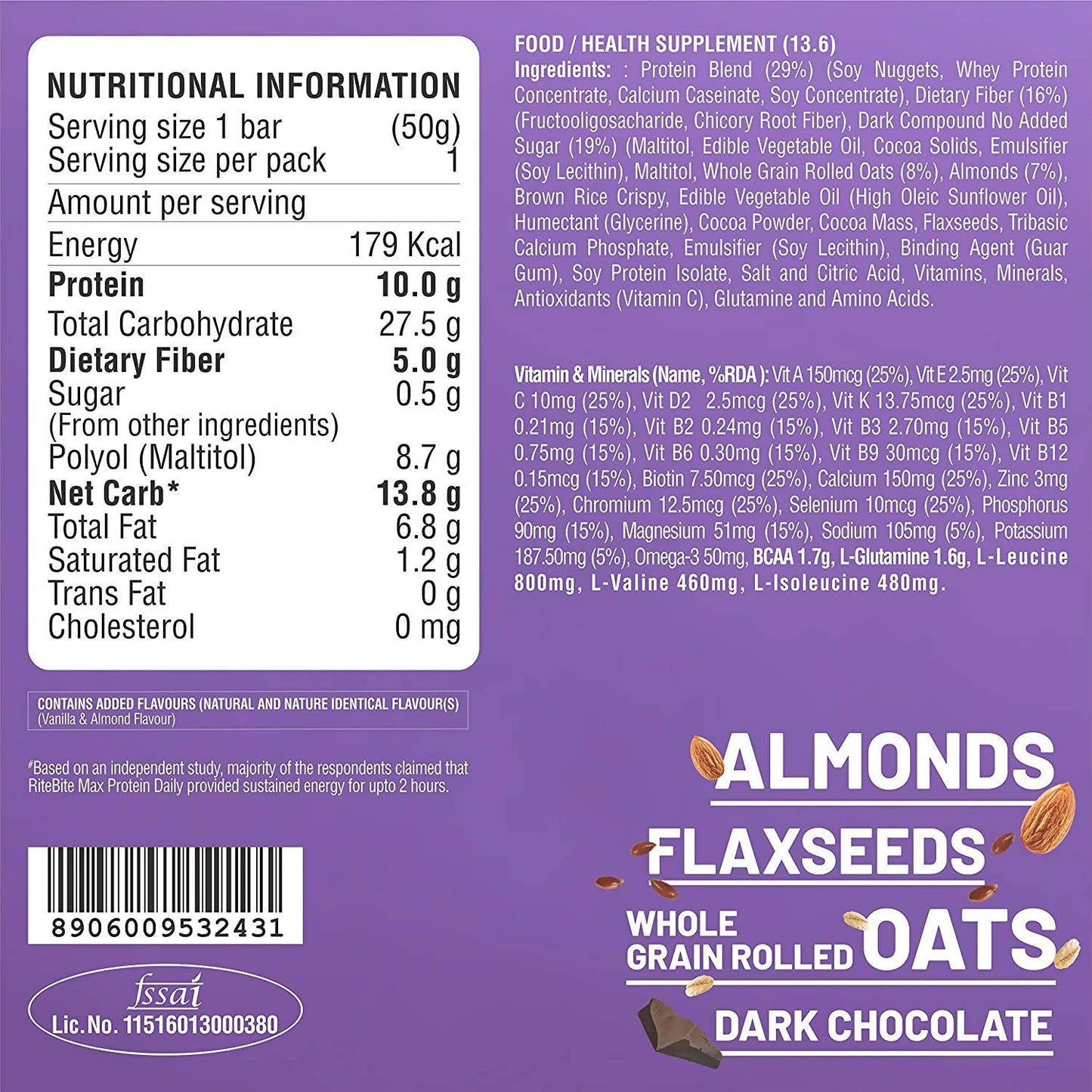 RiteBite Max Protein Daily Choco Almond Bar