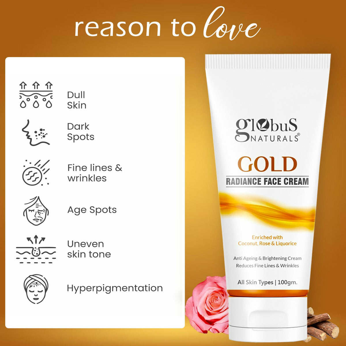 Globus Naturals Gold Radiance Anti Ageing & Brightening Face Cream