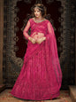 Myra Pink Heavy Embroidered Net Lehenga