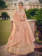 Myra Blush Net Heavy Embroidered Designer Lehenga