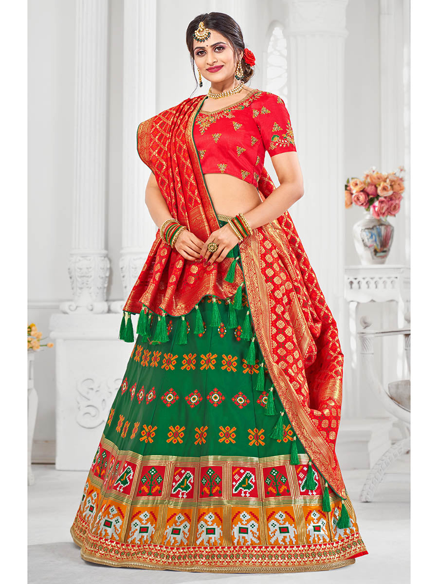 Myra Multicolour Jaquard Silk Designer Lehenga For Women