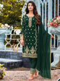Myra Green Heavy Faux Georgette Embroidered Pant Style Suit