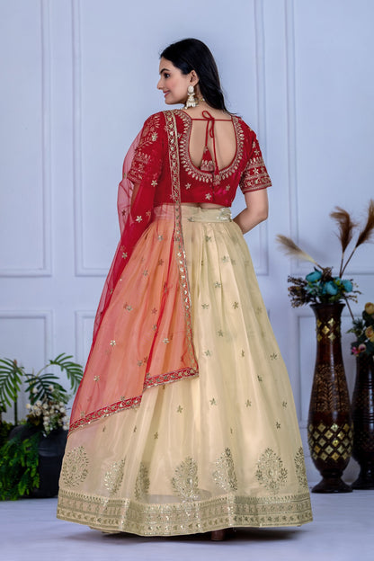 Lehenga Mart Designer Wedding Lehenga choli for Women - red