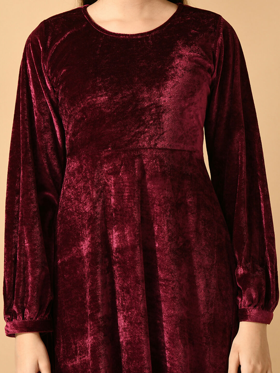 Myshka Women's Violet Fit and Flare Party Dress