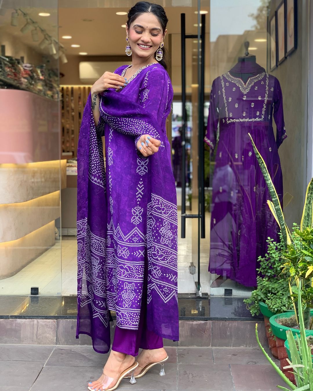 The52 Silk Blend Printed Fabric work Straight cut Kurta, Pant and Dupatta Set