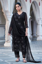 The52 Women's Gorgeous Fox Georgette Embroidery Straight Kurta with Pant and Dupatta Set
