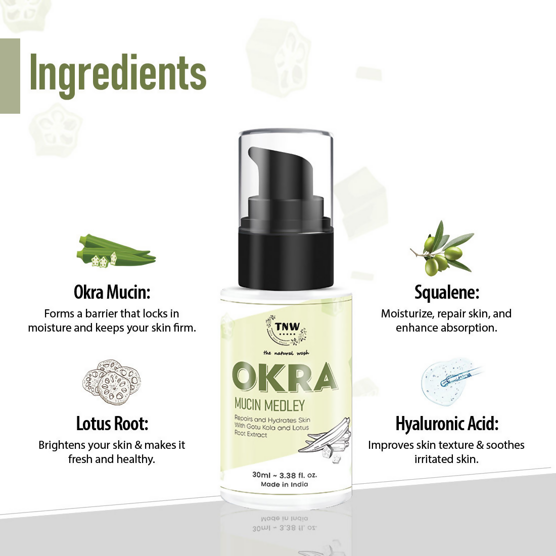 The Natural Wash Okra Mucin Serum For Long-Lasting Long-Lasting Moisturized Skin