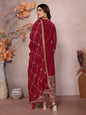 Lehenga Mart Festival maroon embroidery Ready Made kurti with pant and dupatta