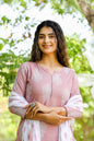 Yufta Mauve & Off White Printed Dupatta Set