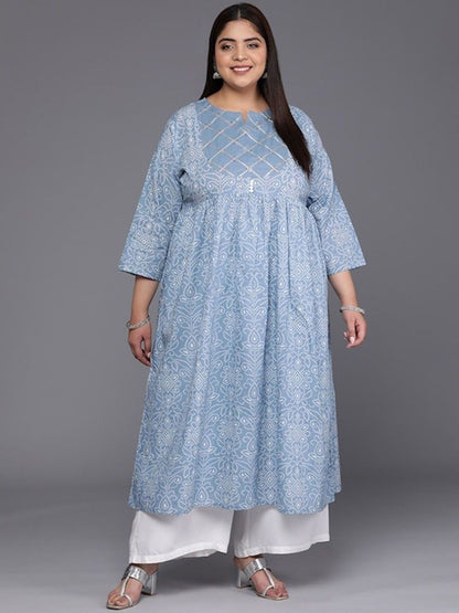 Sztori Geometric Printed Regular A-Line Kurta