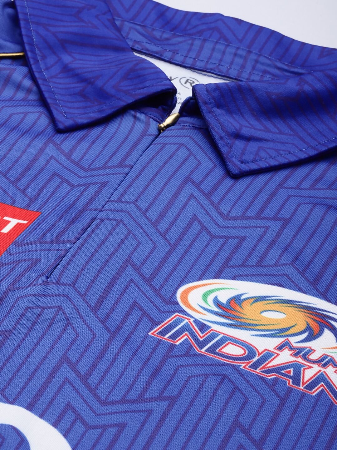 playR Men Printed Polo Collar Dri-FIT MI Official Match Jersey T-shirt IPL, T20
