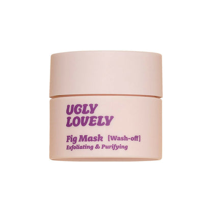 The Face Shop Vegan Ugly Lovely Fig Wash Off Mask with Peptides - Korean Exfoliating Scrub for Pores