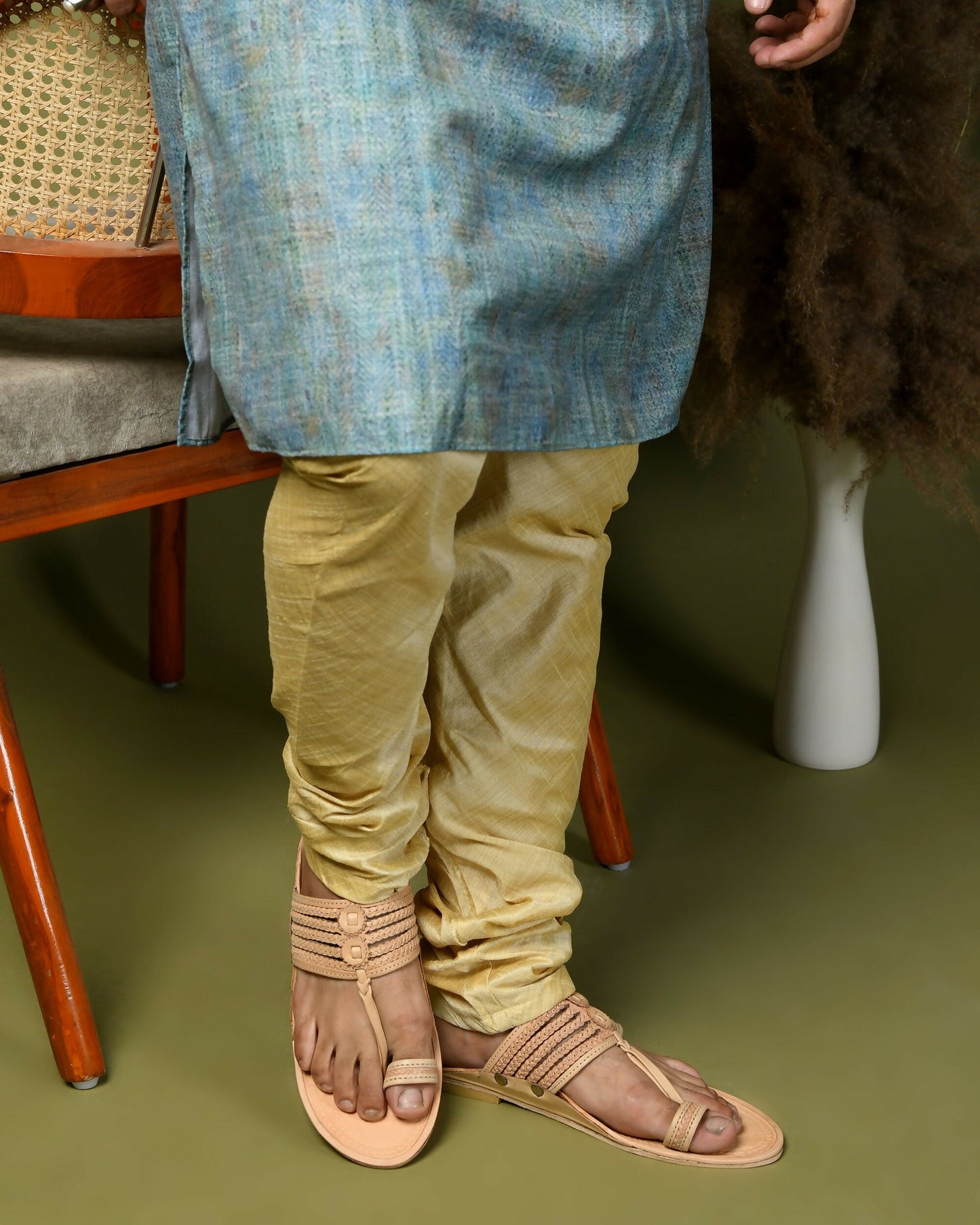 Stepsoft Men'S Natural Kolhapuri Chappal | Original Handcrafted Leather Ethnic Slippers