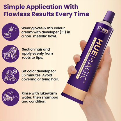 Streax Professional HueMagic Permanent Hair Colour - 3 Dark Brown
