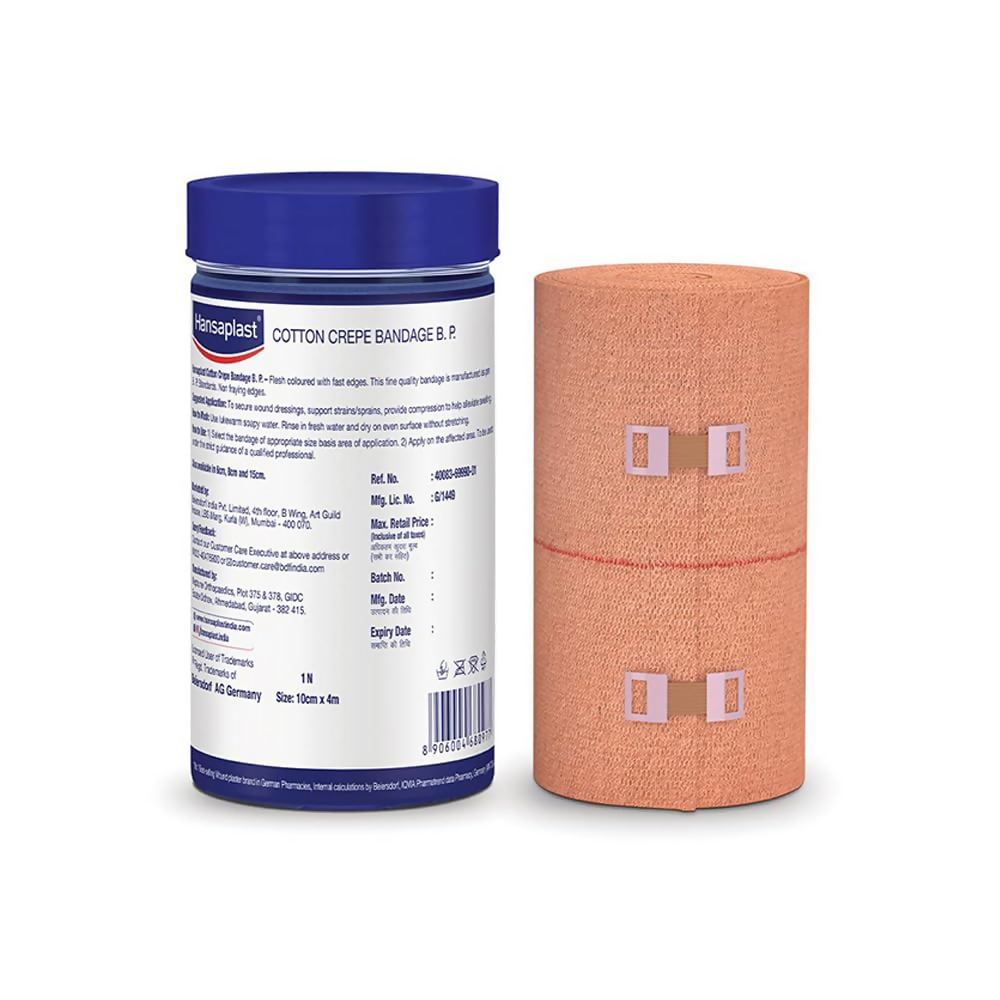 Hansaplast Soft Cotton Crepe Bandage For Pain Relief - 10CM x 4MTR