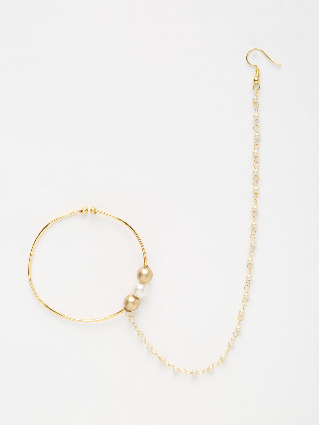 Gold-Polished Stone Nose Ring - Ruby Raang