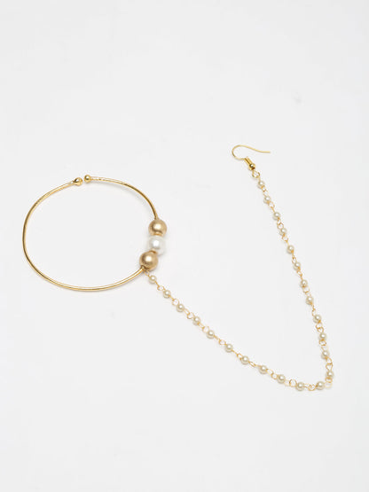 Gold-Polished Stone Nose Ring - Ruby Raang