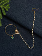 Gold-Polished Kundan Nose Ring - Ruby Raang