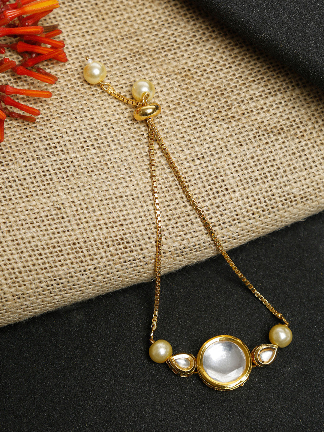 Kundan Bracelet - Ruby Raang