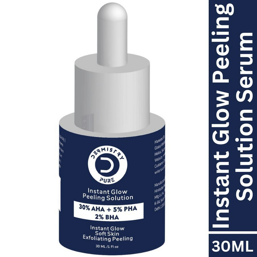 Dermistry 30% AHA 5% PHA 2% BHA Peeling Exfoliating Solution Instant Bright Glow Fairness Face Serum