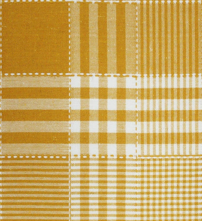 Airwill 100% Cotton Checkered Pattern 4 Seater Square Table Cover - Yellow