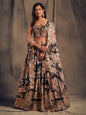 Myra Black Organza Silk Embroidered Lehenga