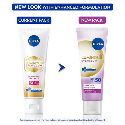 Nivea Luminous Even Glow Oil Control Day Cream SPF 50