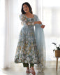 Lehenga Mart Multi Color Organza Silk Designer Organza Silk Floral Printed Anarkali Gown Suit