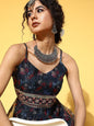 Yufta Navy Blue Ethnic Maxi Dress